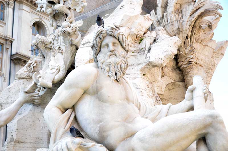la fontana dei quattro fiumi a piazza navona