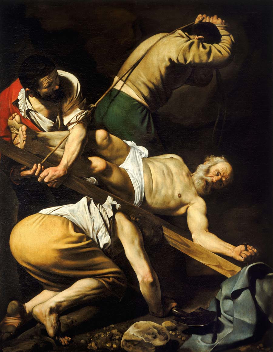 la crocifissione di san pietro, dipinto di caravaggio
