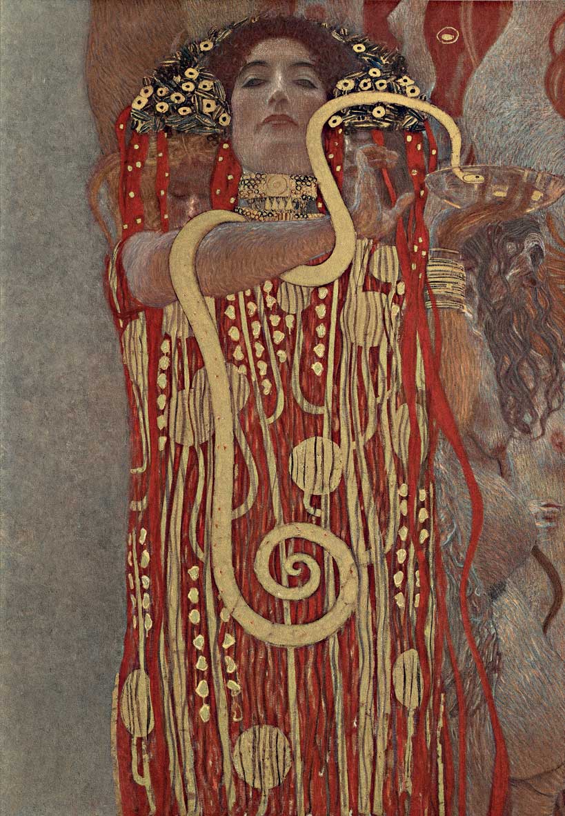 Hygieia, dettaglio dell’allegoria della facoltà di medicina, Vienna