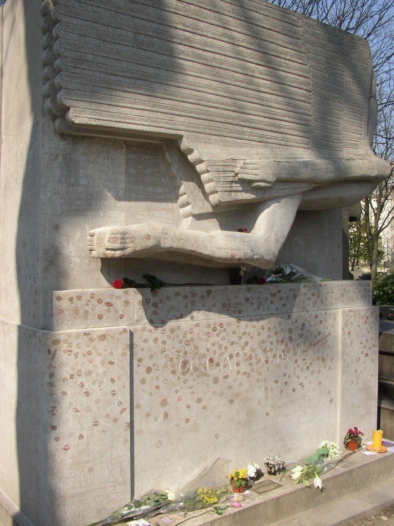 Oscar Wilde's tomb at Père-Lachaise in Paris