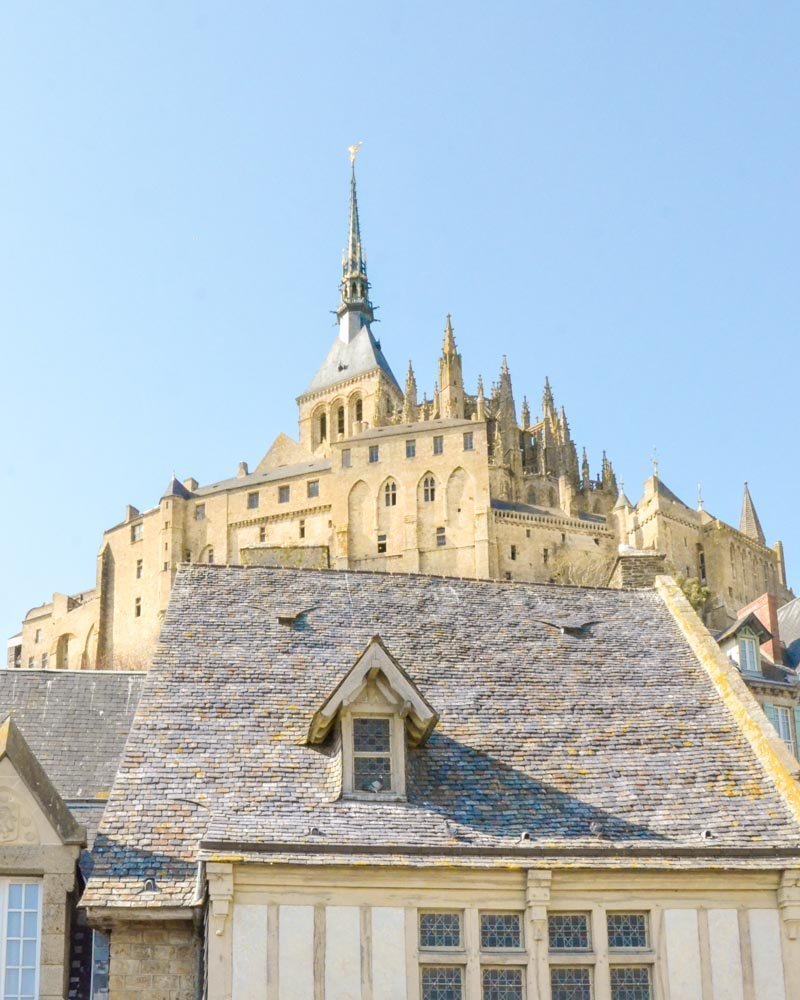 abbey of mont saint michel seen from the outside